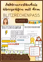 Vorschau - Arbeitsblätter - Zahlenverständnis überprüfen mit dem Blitzrechenpass - Deckblatt