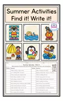 Vorschau - Arbeitsblätter - Summer Activities - Find it! Write it! - Deckblatt