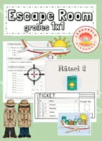 Vorschau - Arbeitsblätter - Mathe Escape Room großes 1x1 Klasse 3/4 - Deckblatt