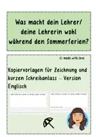 Vorschau - Arbeitsblätter - Was macht dein Lehrer/ deine Lehrerin wohl in den Sommerferien? - Deckblatt
