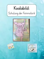 Vorschau - Arbeitsblätter - Schulung der Feinmotorik: Koalabild, Malvorlage + Anleitung - Deckblatt