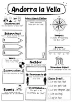 Vorschau - Arbeitsblätter - Andorra la Vella Steckbrief - Stadt in Andorra (Deutsch) - Seite 1