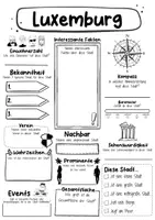 Vorschau - Arbeitsblätter - Luxemburg Steckbrief - Stadt in Luxemburg (Deutsch) - Seite 1
