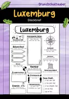 Vorschau - Arbeitsblätter - Luxemburg Steckbrief - Stadt in Luxemburg (Deutsch) - Deckblatt