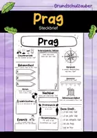 Vorschau - Arbeitsblätter - Prag Steckbrief - Stadt in Tschechien (Deutsch) - Deckblatt