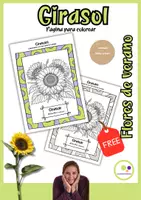 Vista previa - Hojas de trabajo - Freebie | Girasol | Página para colorear gratis - Portada
