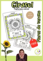 Vista previa - Hojas de trabajo - Freebie | Girasol | Página para colorear gratis - página 1