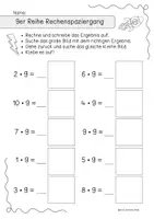 Vorschau - Arbeitsblätter - 9er Reihe Rechenspaziergang, kleines 1x1 - Seite 3