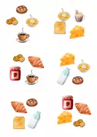 Vorschau - Stationenlernen - Finde den Zwilling Breakfast Spielkarten - Seite 1