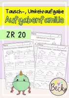 Vorschau - Arbeitsblätter - Aufgabenfamilien ZR 20 (Tauschaufgabe, Umkehraufgabe) - Deckblatt