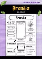Vorschau - Arbeitsblätter - Brasilia Steckbrief - Hauptstadt in Brasilien (Deutsch) - Deckblatt