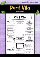 Vorschau - Arbeitsblätter - Port Vila Steckbrief - Hauptstadt in Vanuatu (Deutsch) - Deckblatt