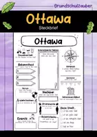 Vorschau - Arbeitsblätter - Ottawa Steckbrief - Hauptstadt in Kanada (Deutsch) - Deckblatt