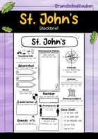 Vorschau - Arbeitsblätter - St. John´s Steckbrief - Hauptstadt in Antigua und Barbuda (Deutsch) - Deckblatt