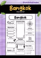 Vorschau - Arbeitsblätter - Bangkok Steckbrief - Hauptstadt in Thailand (Deutsch) - Deckblatt