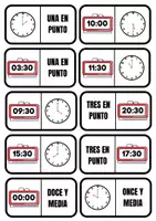 Vista previa - Juegos / Gamificación - Practicamos las horas: Dominó de horas - versión sencilla - página 1