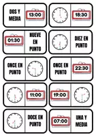 Vista previa - Juegos / Gamificación - Practicamos las horas: Dominó de horas - versión sencilla - página 3