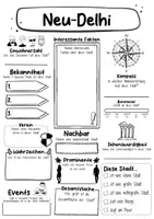 Vorschau - Arbeitsblätter - Neu-Delhi Steckbrief - Hauptstadt in Indien (Deutsch) - Seite 1