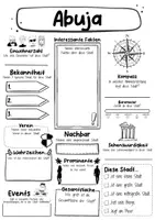 Vorschau - Arbeitsblätter - Abuja Steckbrief - Hauptstadt in Nigeria (Deutsch) - Seite 1