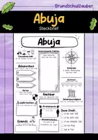 Vorschau - Arbeitsblätter - Abuja Steckbrief - Hauptstadt in Nigeria (Deutsch) - Deckblatt