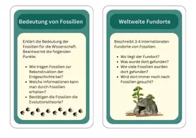 Vorschau - Fördermaterial/Inklusion - Evolution Kärtchen "Rund um Fossilien" Rechercheauftrag - Seite 2