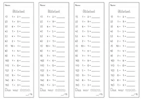 Vorschau - Test - Blitztest_Mathe_Multiplikation Zahl 1 - Seite 1