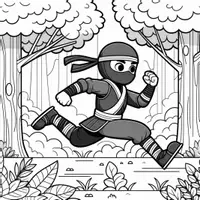 Vorschau - Mal- und Bastelvorlagen - Ninja Ausmalbilder (50 Malvorlagen) inkl. Stundenentwurf (PDF) - Seite 1