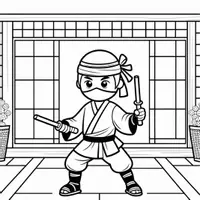 Vorschau - Mal- und Bastelvorlagen - Ninja Ausmalbilder (50 Malvorlagen) inkl. Stundenentwurf (PDF) - Seite 2