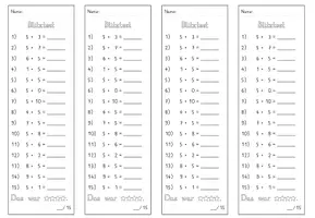 Vorschau - Test - Blitztest_Mathe_Multiplikation Zahl 5 - Seite 1