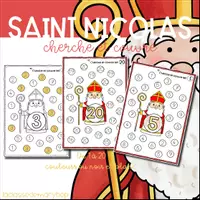 Aperçu - Jeux - Saint Nicolas - Cherche et couvre de 1 à 20 - Page de couverture