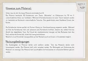 Vorschau - Stationenlernen - 30 Karteikarten Blitzsehen, Simultanerfassung im Zahlenraum bis 10, Tierbilder - Seite 1