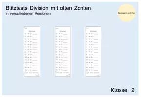 Vorschau - Test - Materialpaket Blitztests Division - Deckblatt