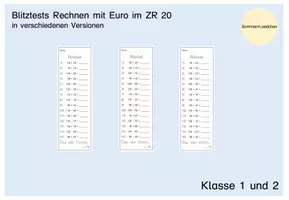 Vorschau - Test - Materialpaket Blitztests Zahlenraum 20 - Seite 1