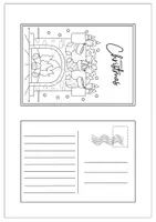 Vorschau - Arbeitsblätter - Weihnachten / Christmas Postkarten zum Ausmalen / Weihnachtspost schreiben / Weihnachtsgeschenk basteln - Seite 1