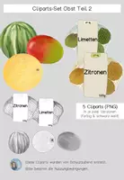 Vorschau - selbst erstellte Cliparts/Grafiken - Clipartsset Obst Teil 2 (kommerziell nutzbar) - Deckblatt