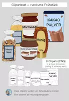 Vorschau - selbst erstellte Cliparts/Grafiken - Clipartsset rund um Frühstück (kommerziell nutzbar) - Deckblatt