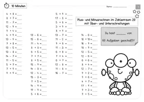 Vorschau - Arbeitsblätter - Rechentraining - ZR 20 - Plus und Minus IMMER MIT Zehnerübergang - Seite 3