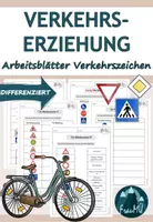 Vorschau - Arbeitsblätter - Verkehrserziehung Grundschule – Differenzierte Arbeitsblätter zu Verkehrszeichen & Verkehrsschildern - Deckblatt