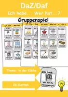 Vorschau - Arbeitsblätter - Ich habe, wer hat? (Küche) 1. Klasse Deutsch, DaZ/DaF - Wortschatz Förderung, Hörverstehen, Leseverstehen - Gruppenspiel - Deckblatt