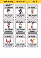 Vorschau - Arbeitsblätter - Ich habe, wer hat? (Karneval/Fasching) 1. Klasse Deutsch, DaZ/DaF - Wortschatz Förderung, Hörverstehen, Leseverstehen - Gruppenspiel - Seite 1