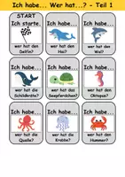 Vorschau - Arbeitsblätter - Ich habe, wer hat? (Tiere im Wasser) 1. Klasse Deutsch, DaZ/DaF - Wortschatz Förderung, Hörverstehen, Leseverstehen - Gruppenspiel - Seite 2