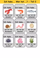 Vorschau - Arbeitsblätter - Ich habe, wer hat? (Tiere im Wasser) 1. Klasse Deutsch, DaZ/DaF - Wortschatz Förderung, Hörverstehen, Leseverstehen - Gruppenspiel - Seite 3