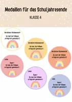 Vorschau - Anderer Materialtyp - Medaillen für das Schuljahresende - Klasse 4 - Deckblatt