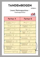 Vorschau - Arbeitsblätter - Tandembogen Lineare Gleichungssysteme – Einsetzungsverfahren (Klasse 8/9) | Übungen in 2 Niveaus | mit Lösungen - Seite 2
