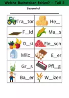 Vorschau - Arbeitsblätter - Welche Buchstaben fehlen? - 1. Klasse Deutsch Wörter, Buchstaben - Seite 2