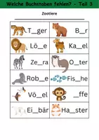 Vorschau - Arbeitsblätter - Welche Buchstaben fehlen? - 1. Klasse Deutsch Wörter, Buchstaben - Seite 3