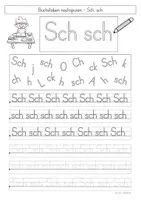 Vorschau - Arbeitsblätter - Buchstabenkombination Sch, Buchstabeneinführung - Seite 1