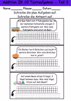 Vorschau - Arbeitsblätter - Textaufgaben Addition Zahlenraum 10 - Mathematik (Klasse 2 und 3) - Seite 3