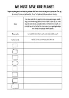 Vista previa - Hojas de trabajo - We must save our planet Planning sheet - Portada