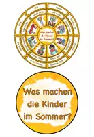Vorschau - Aufgabenkarten - Legekreis "Was machen die Kinder im Sommer?" DaZ / DaF / Deutsch - Seite 1
